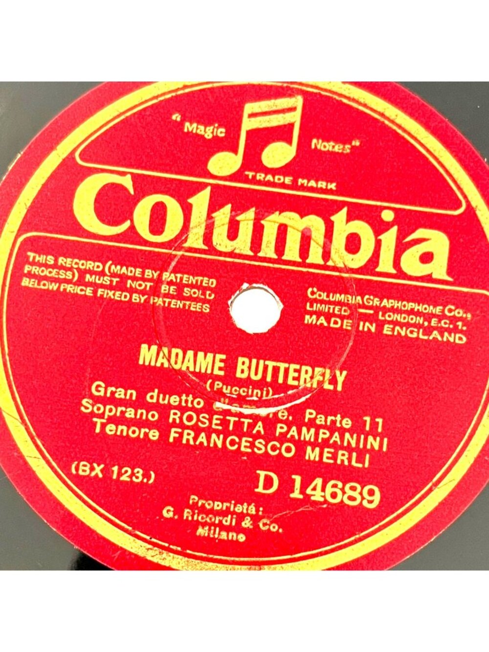 Rosetta Pampanini / Francesco Merli - Madam Butterfly - Columbia Record D14689